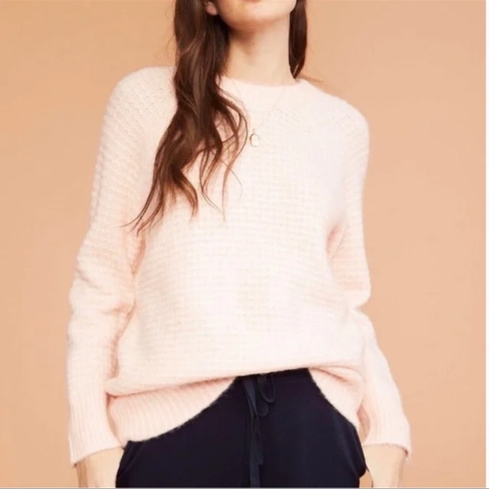 Lou & Grey Oversized Pullover Sweater Pink Alpaca Blend Long Sleeve Medium.